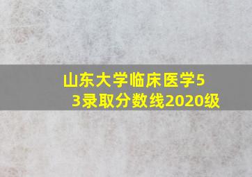 山东大学临床医学5 3录取分数线2020级